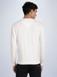 V Neck Broken White Full Sleeve Pullover