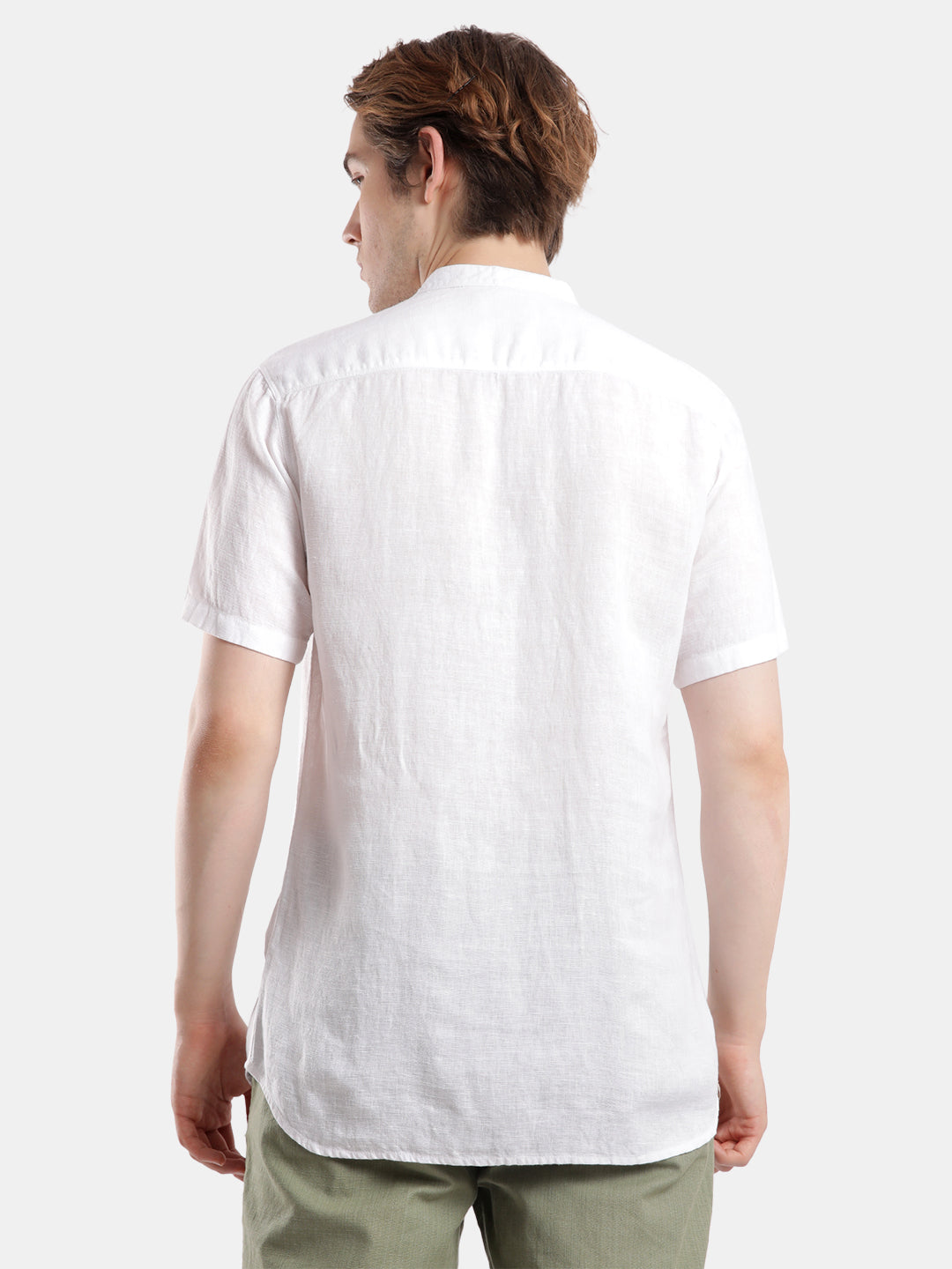 T-Base Men Regular Fit Cotton Casual Shirt | Short Sleeve|WHITE