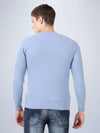 V Neck Lambswool Deep Sky Full Sleeve Pullover