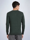 V Neck Dark Pine Melange Full Sleeve Pullover