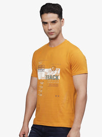 T-Base Men Typography Printed Applique T-Shirt