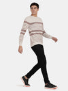 T-Base Horizontal Striped Pullover Cotton Sweatshirt