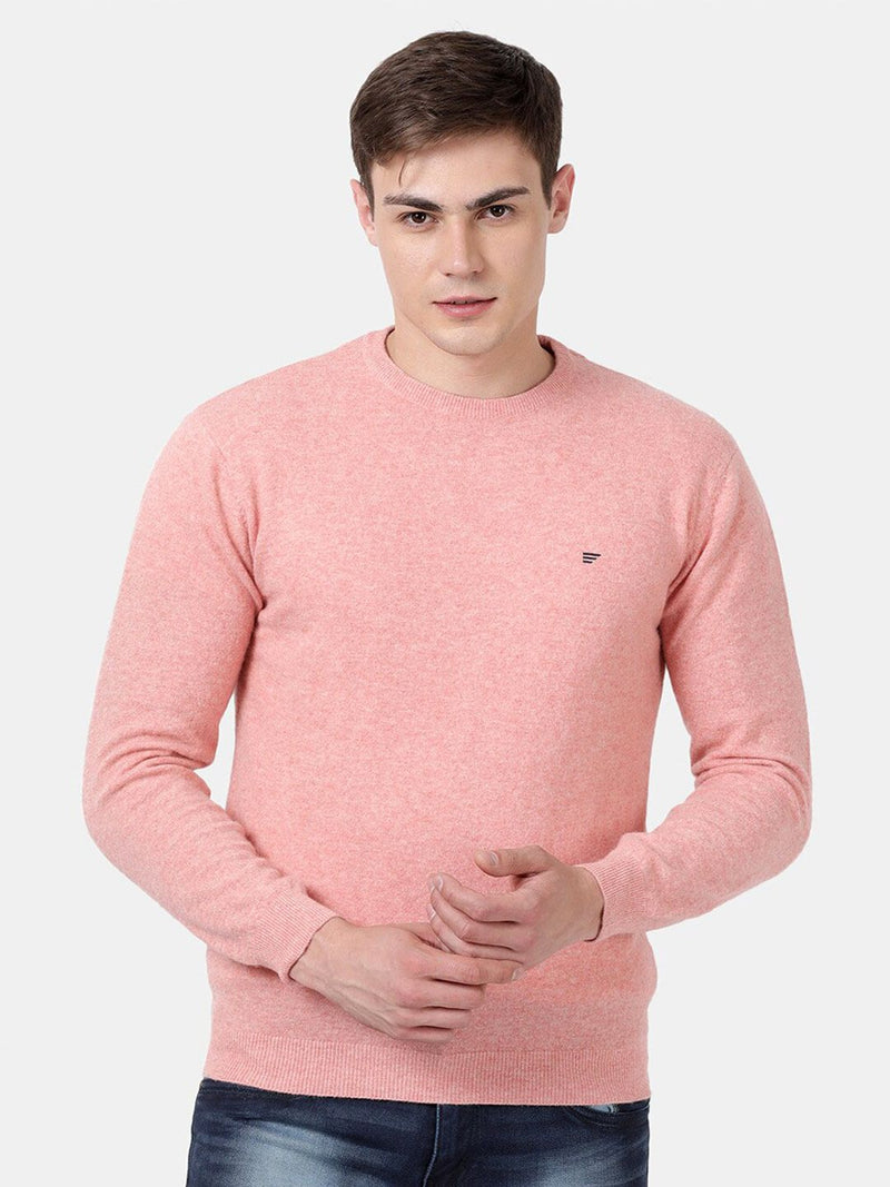 T-Base Round Neck Long Sleeves Woollen Pullover Sweater