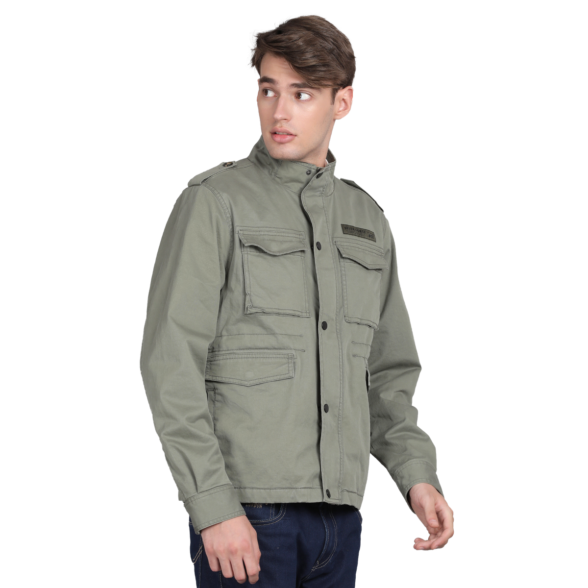 Men’s Classic Light Olive Cotton Jacket - Regular fit