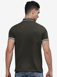 T-Base Men High Neck Applique T-Shirt