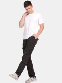 T-Base Men Mid Rise Pure Cotton Cargos Trousers