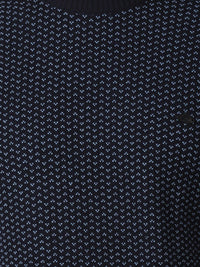 T-Base Men Navy Blue Quirky Printed Cotton Pullover