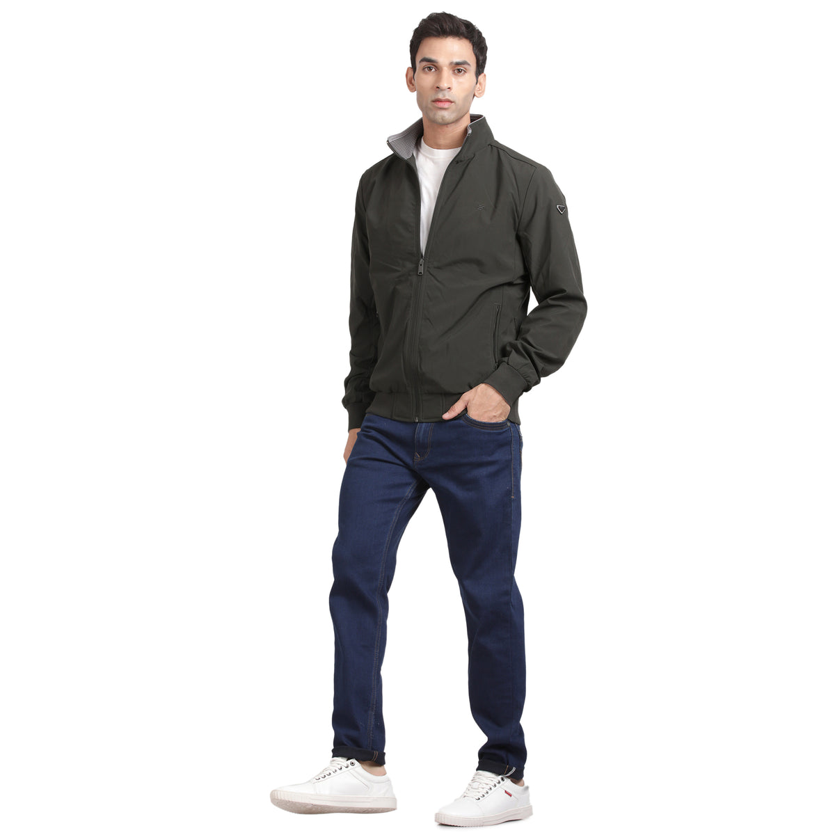Men’s Classic Olive Polyester  Jacket - Regular fit