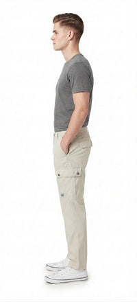 Tbase Men's Solid Original Fit Cargo Trousers | Lycra Fabric|PELICAN