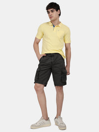 T-base Men's Casual Cargo Shorts | Mid-Rise | Regular Fit |Dark Grey
