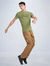 Lt Khaki Solid Cargo Pants