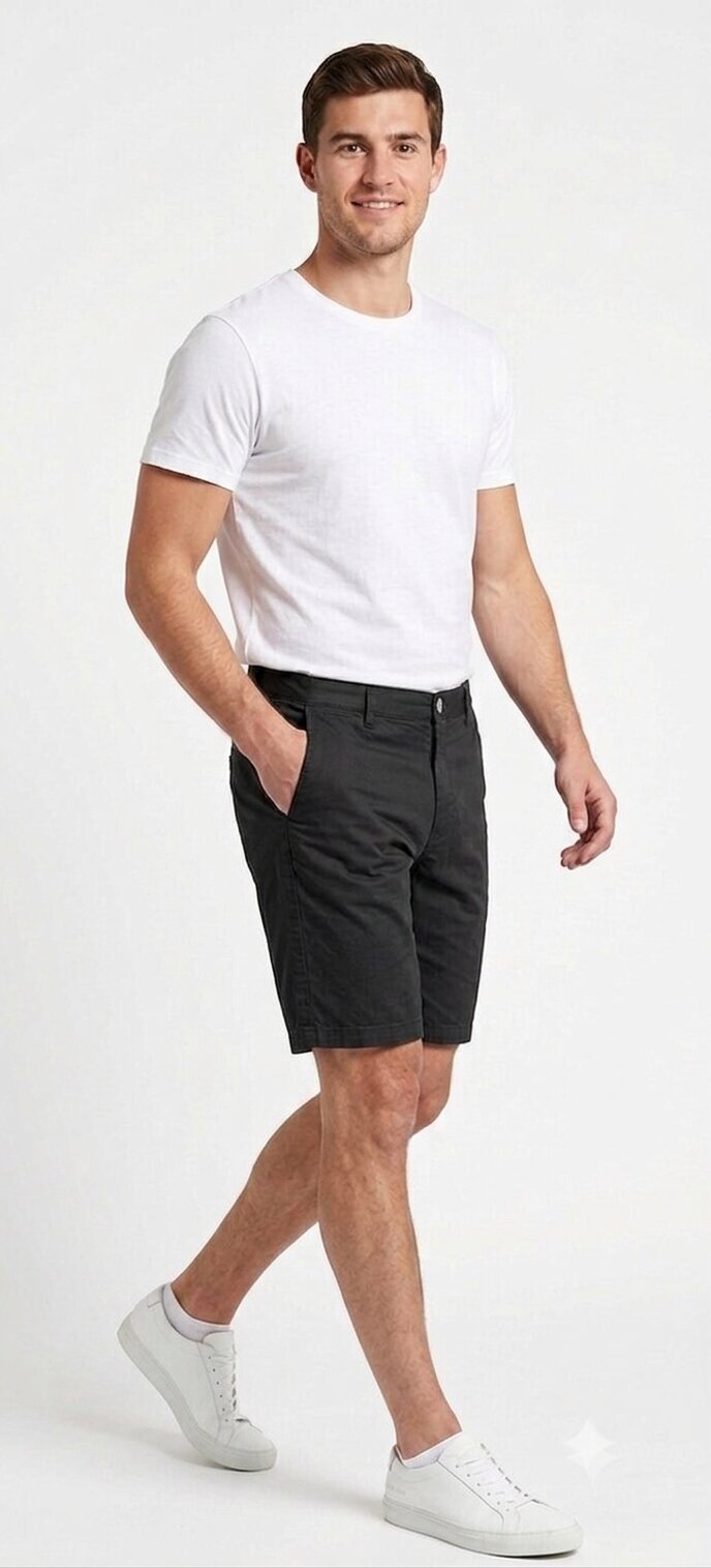 Tbase Men's Solid Regular Fit Cotton Shorts– Black
