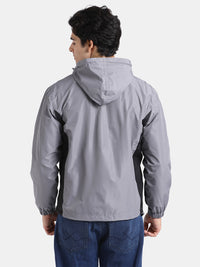 TBASE Men’s LIGHT GREY Waterproof Rain Jacket with Hood