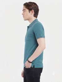 T-Base Men's Solid Polo T-Shirt |  Regular Fit | Half Sleeve | Polo Collar |BLUE-SHAPPHIRE