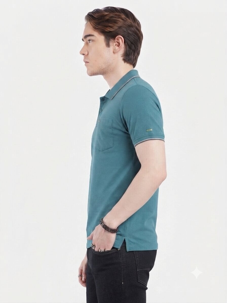 T-Base Men's Solid Polo T-Shirt |  Regular Fit | Half Sleeve | Polo Collar |BLUE-SHAPPHIRE