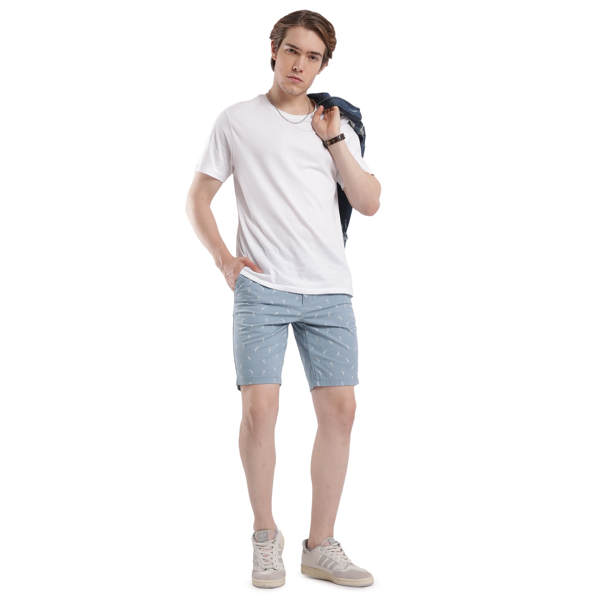 Tbase Men’s Printed Casual Shorts – Sky Blue