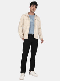 T-Base Men’s Black Cargo Trouser | Mid-Rise Casual Utility Pants with 4 Pockets