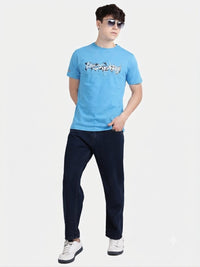 T-Base Men's Solid Polo T-Shirt |  Regular Fit | Half Sleeve |Round Neck |Sky Blue