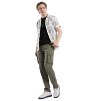 T-Base Men’s Capulet Olive Cargo Trouser | Mid-Rise Casual Utility Pants with 6 Pockets