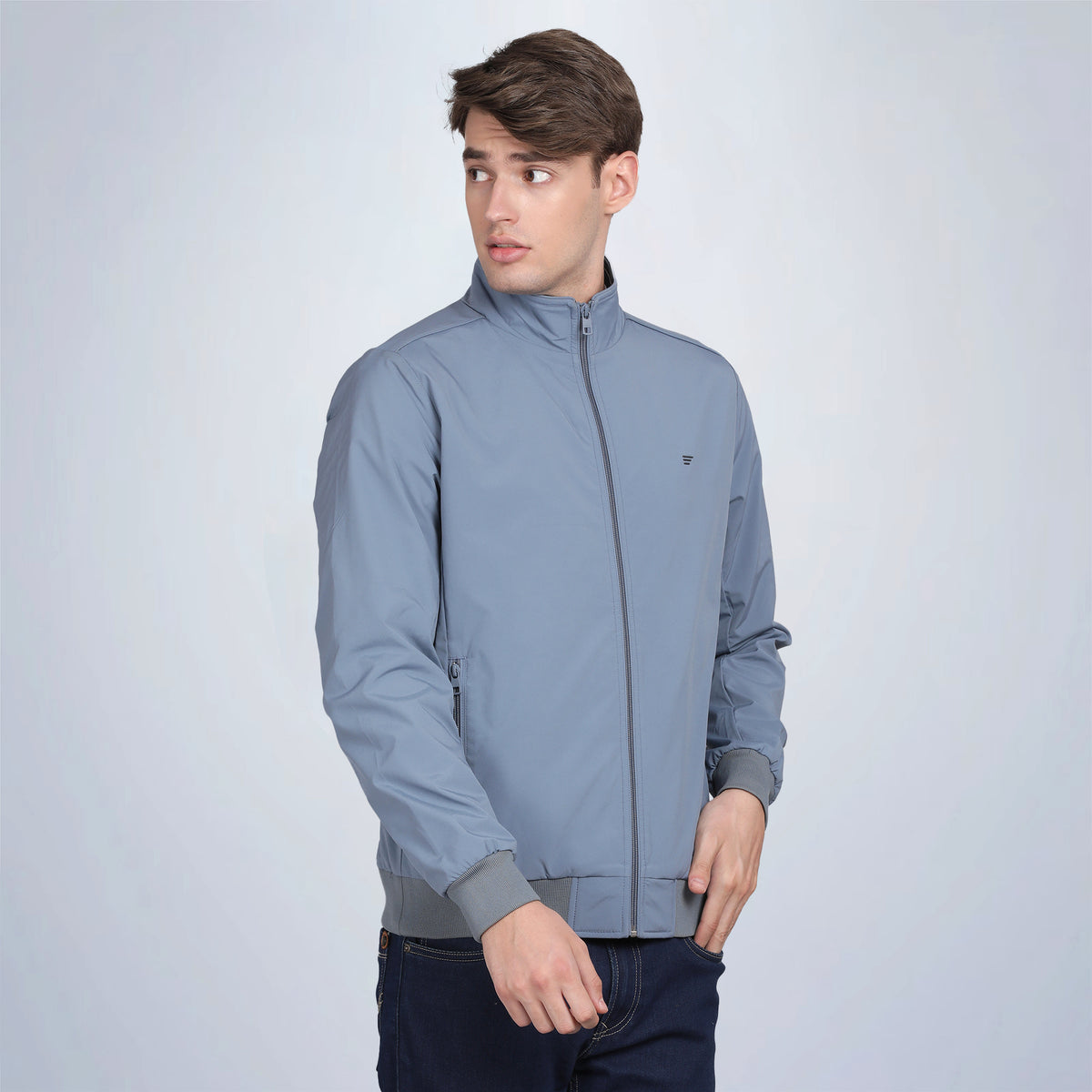 Men’s Classic Aqua Polyester Jacket - Regular fit