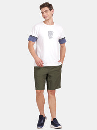Tbase Men's Solid Regular Fit Cotton Shorts– Rifle green