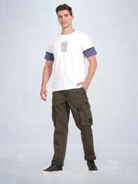 Solid Overdyed Cargo Pants