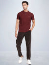 Half Sleeve Wine Henley T-Shirt