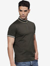 T-Base Men High Neck Applique T-Shirt