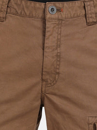 T-Base Men Brown Cargos Cotton Trousers