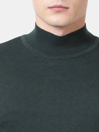 T-Base Men'S Green Turtle Neck Pullover