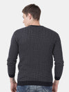 T-Base Men'S Navy Blue & White V-Neck Sweater