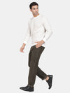 T-Base Ribbed Round Neck Cotton Pullover Sweaters