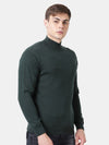 T-Base Men'S Green Turtle Neck Pullover