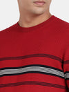 T-Base Men Striped Cotton Pullover