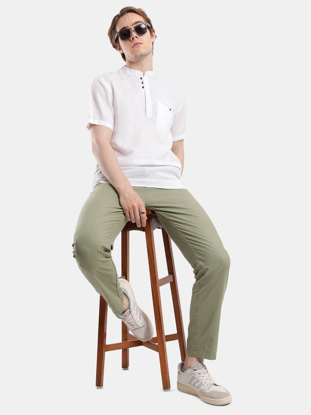 T-Base Men Regular Fit Cotton Casual Shirt | Short Sleeve|WHITE