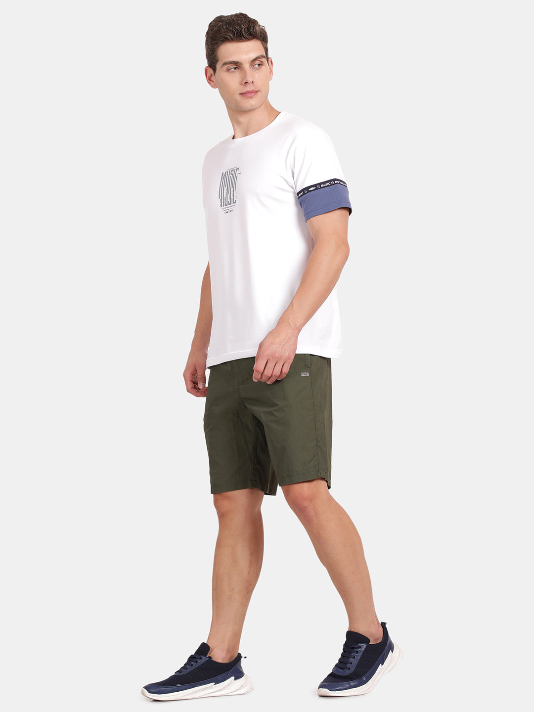 Tbase Men's Solid Regular Fit Cotton Shorts– Rifle green