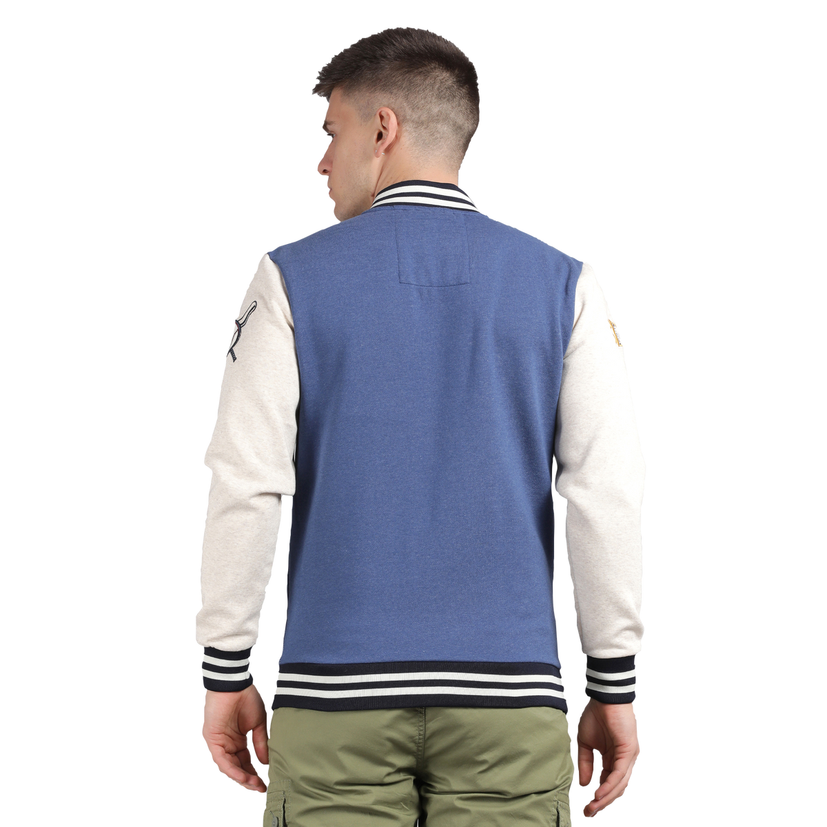 Men’s Classic Ensign Blue Melange Cotton Jacket - Regular fit