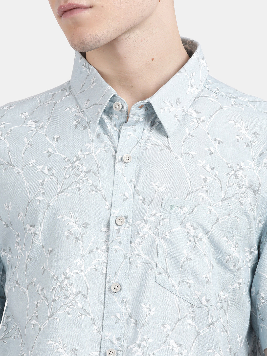 T-Base Men Regular Fit Cotton Casual Shirt | Short Sleeve|Mint Green
