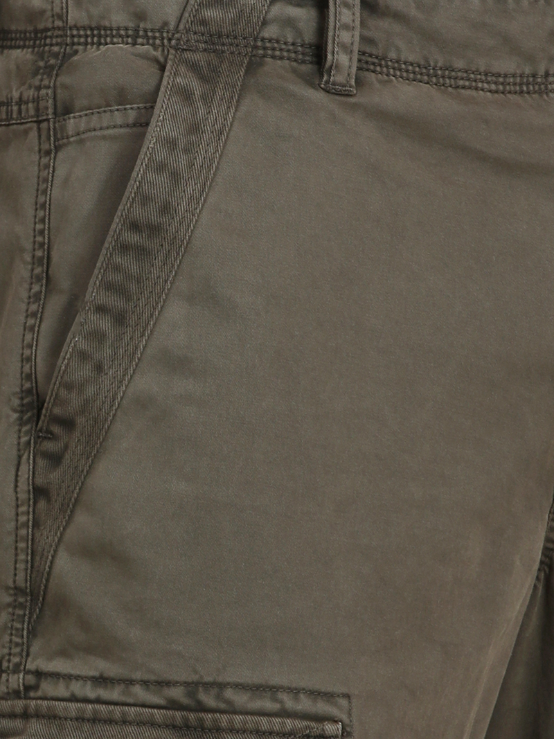 Solid Overdyed Cargo Pants