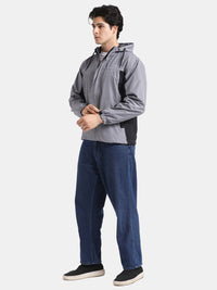 TBASE Men’s LIGHT GREY Waterproof Rain Jacket with Hood
