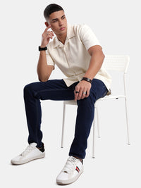 T-Base Men Regular Fit Cotton Casual Shirt | Short Sleeve|IVORY