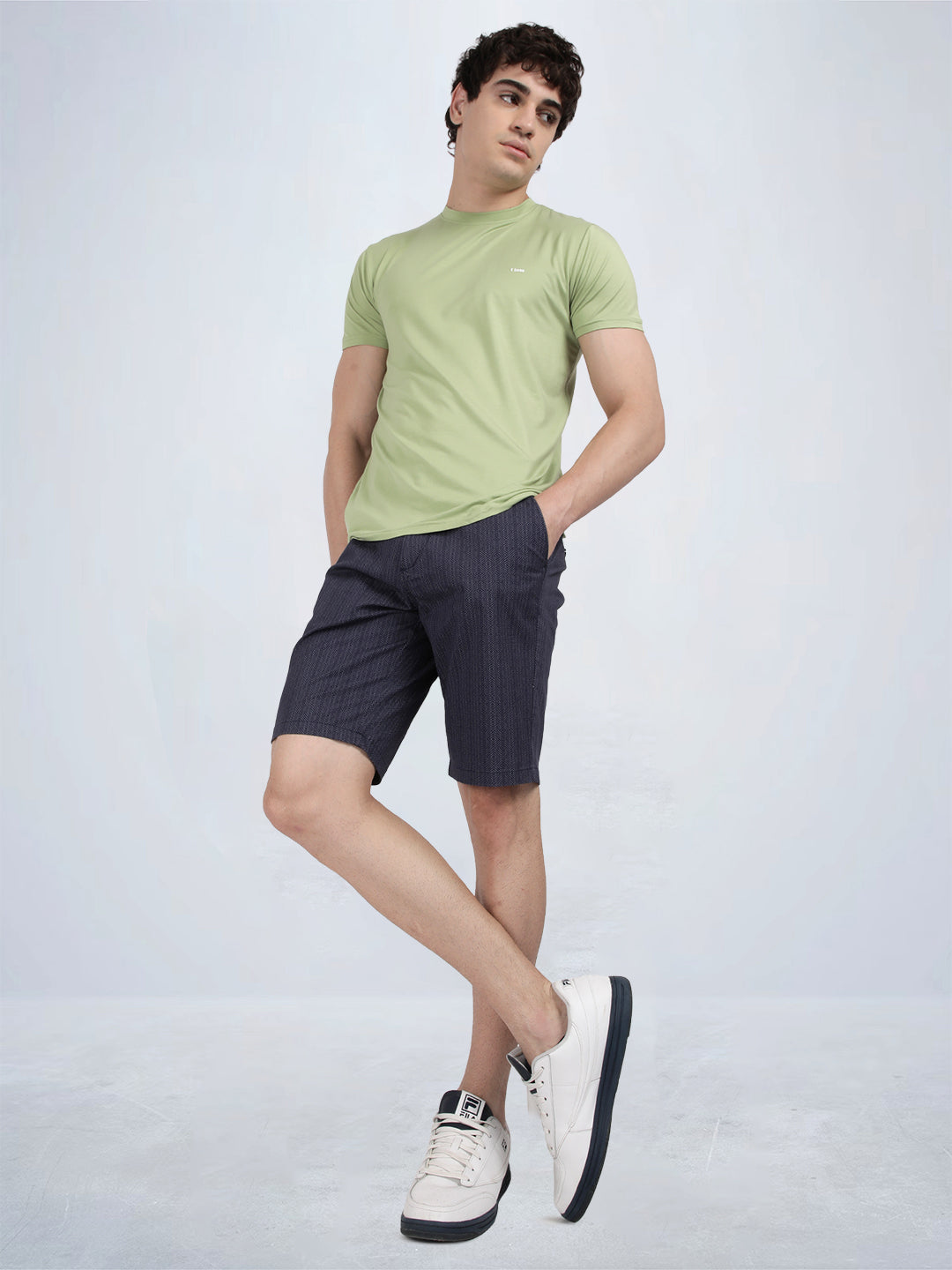 Tbase Men’s Navy Printed Casual Shorts