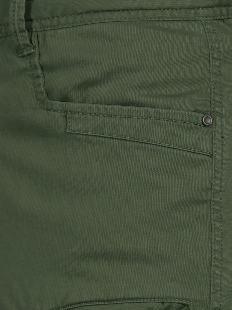 Solid Overdyed Cargo Pants