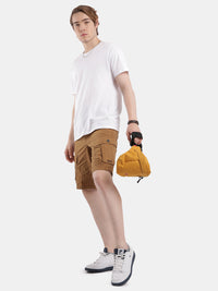 T-base Men's Casual Cargo Shorts | Mid-Rise | Regular Fit |Whiskey