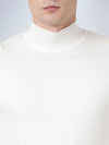 High Neck Off White Full Sleeve Pullover