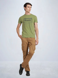 Lt Khaki Solid Cargo Pants