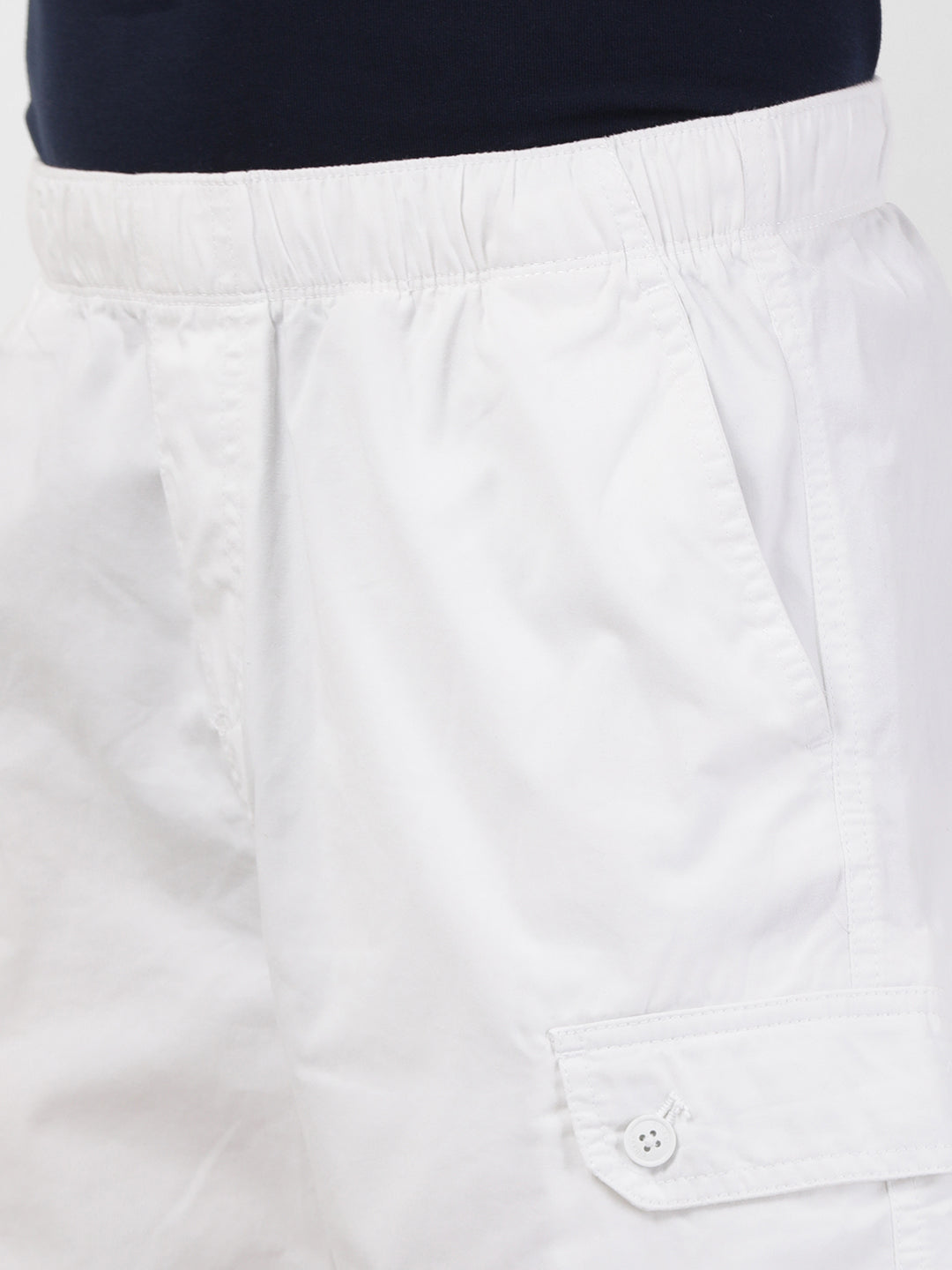 Men’s White Casual Shorts – Regular Fit