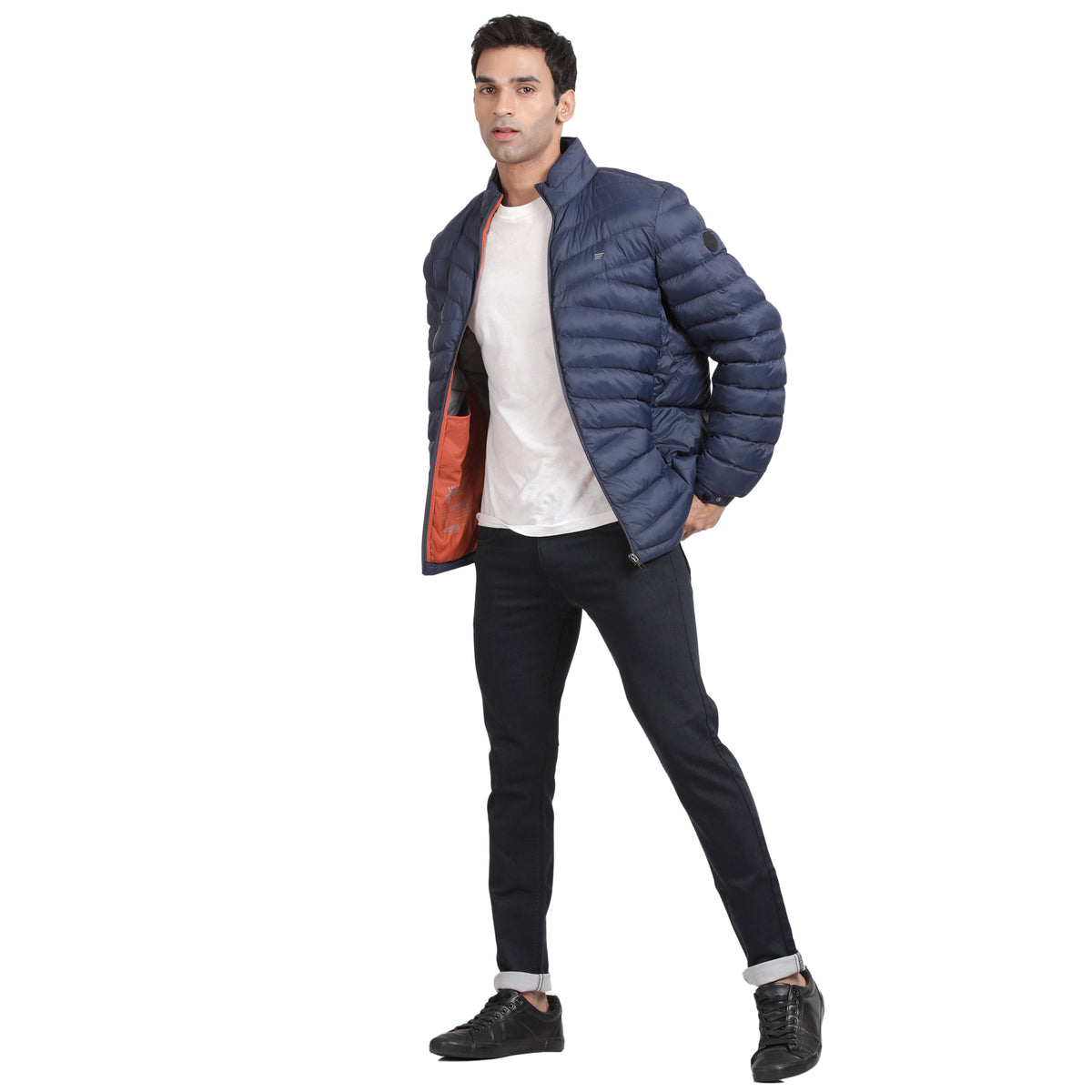 Men’s Classic Ink Blue Polyester Jacket - Regular fit