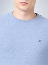 V Neck Lambswool Deep Sky Full Sleeve Pullover