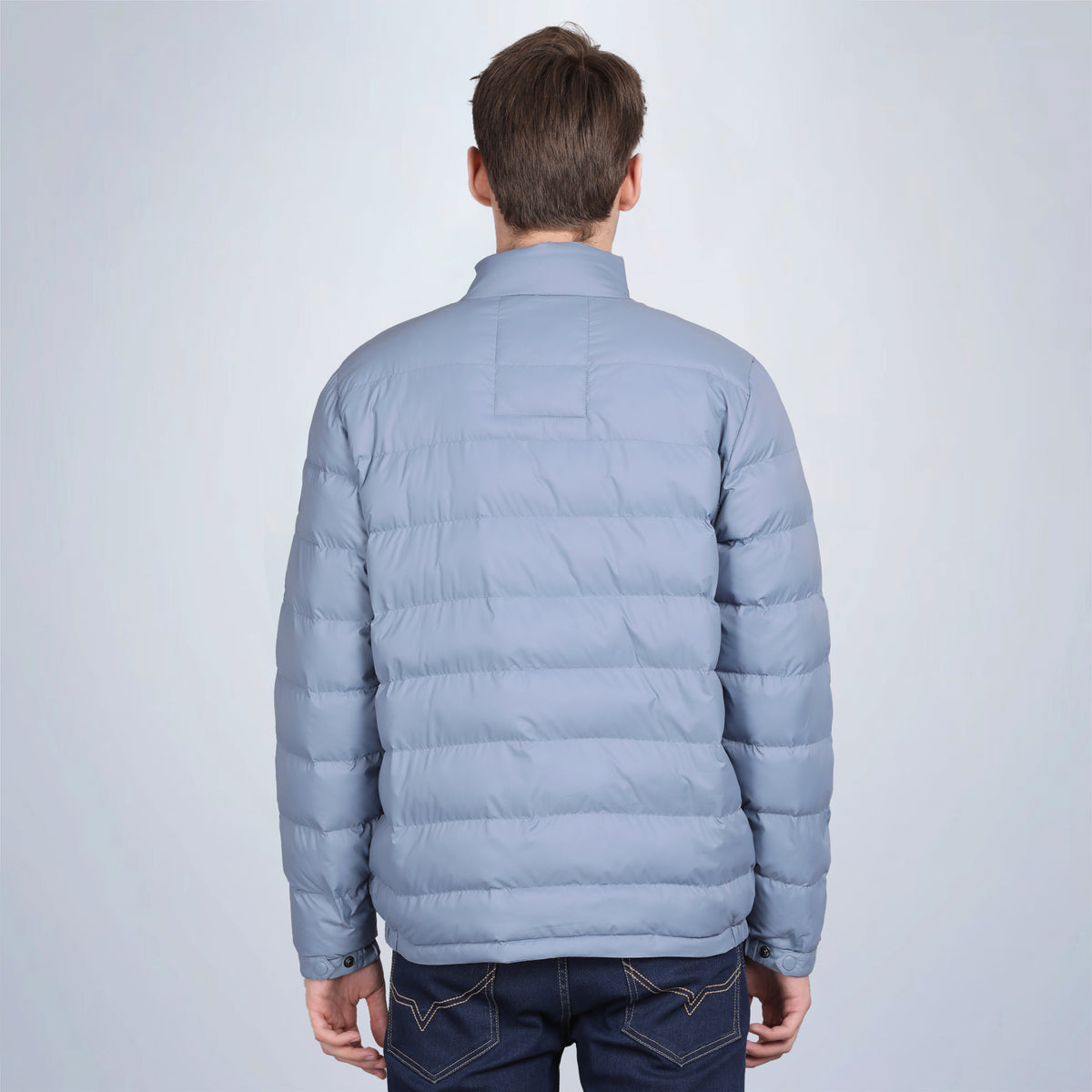 Men’s Classic Cloud Blue Polyester Jacket - Regular fit